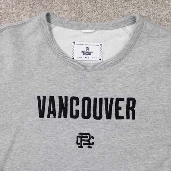 Reigning Champ Vancouver Sweatshirt Mens Medium Gray Crewneck Cotton Pullover - Picture 5 of 13